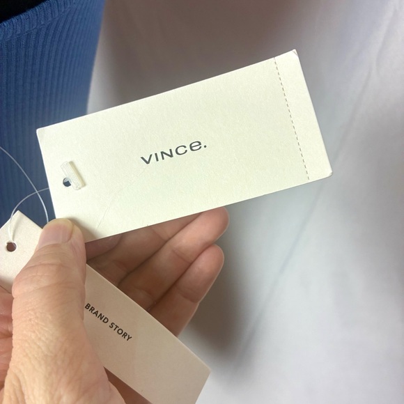 Vince Blue Ribbed Tank Top - Picture 4 of 10